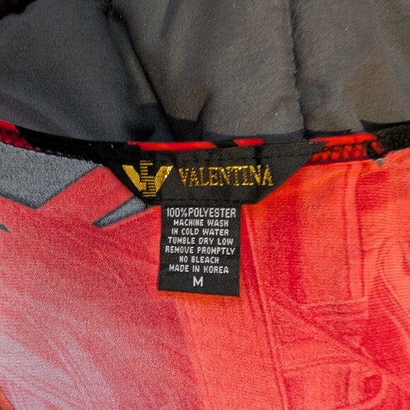 Valentina Signa Abstract 3/4 Long Sleeve Pull Over Stretchy Blouse Shirt Medium - Picture 4 of 8